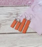 Orange minimalist drop earrings, lightweight colourful earrings - Image 5