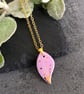 Ceramic leaf necklace - lilac - Image 1