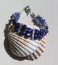 Blue Lapis Lazuli Hearts & Blue Aventurine Gemstone Beaded Bracelet  - Image 2