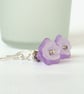 Purple and white flower earrings - Image 2