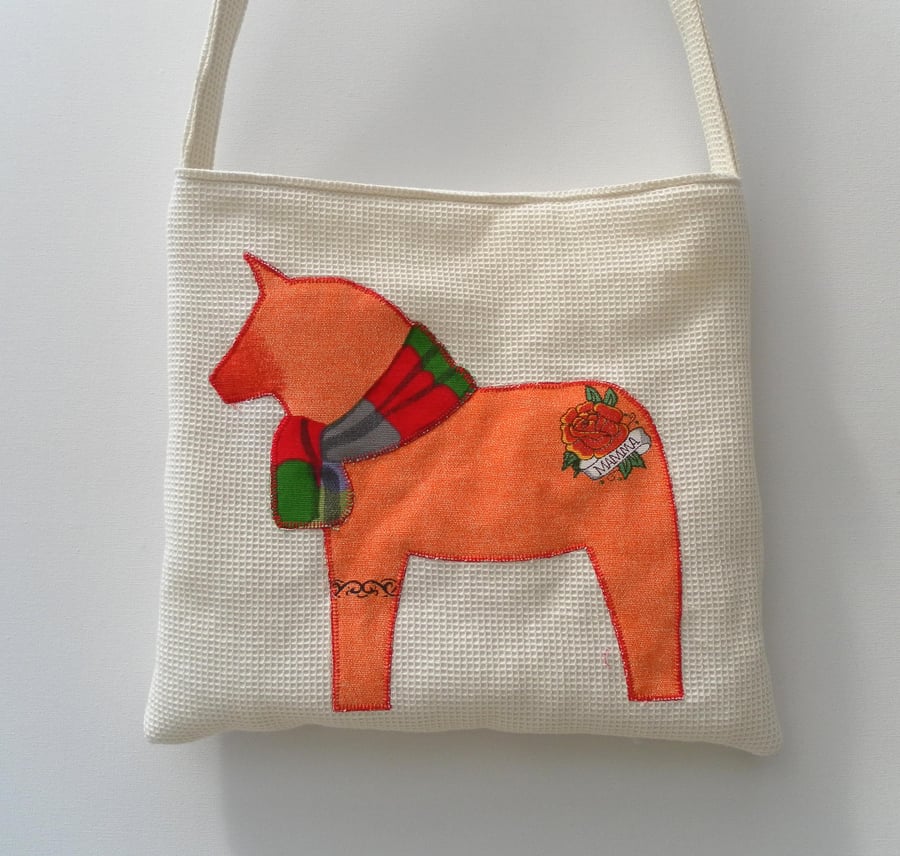 Crazy, Scandi Horses, Tote, Shoulder Bag, Cross Body Bag, Tattoos, Graffiti, 