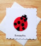 Red Felt Ladybird Birthday Card - Image 1