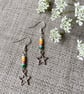 Summer coloured silver star earrings, multi-coloured - Image 4