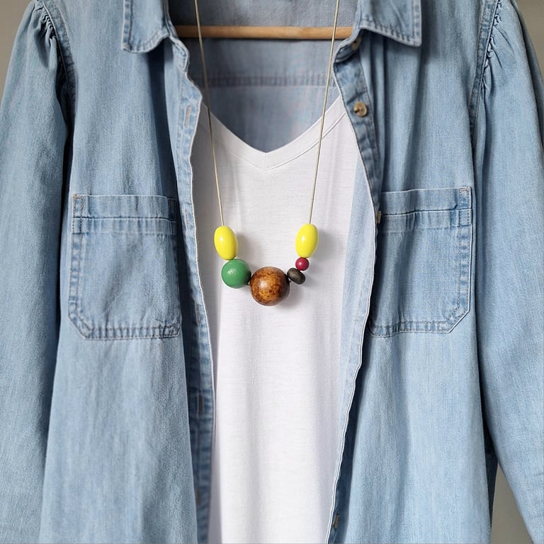 Winnie - Mixture of recycled and found wooden and ceramic beads