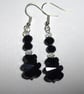  Crystal Glass Teddy Bear Earrings Black - Image 3