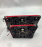 Skeletons makeup bag, Gothic zip bag, 2 size options, Handmade - Image 10