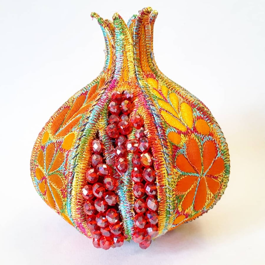 Pomegranate Textile Art 3D Sculpture was 135 now 100