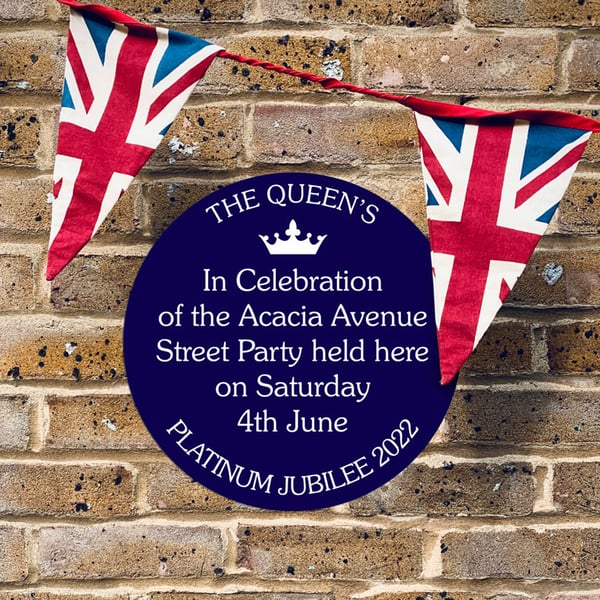 Personalised Jubilee Blue Heritage plaque