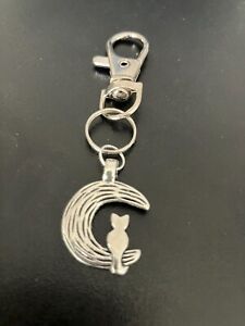 moon cat keyring bag charm zip puller swivel clip on key chain lanyard