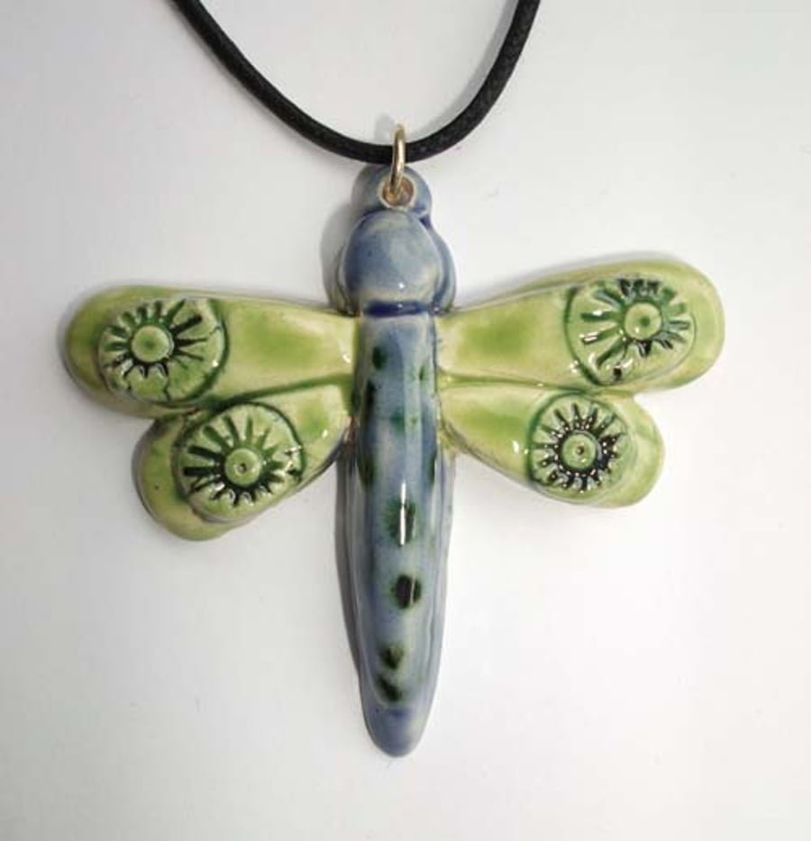 Ceramic dragonfly pendant