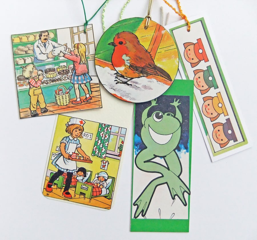 Handmade Gift Cards - Gift tags upcycled from Children's Books