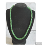 Green and white polka dot beaded kumihimo necklace - Image 1
