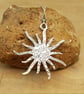 Boho Lapis lazuli sunburst Pendant. September birthstone - Image 3