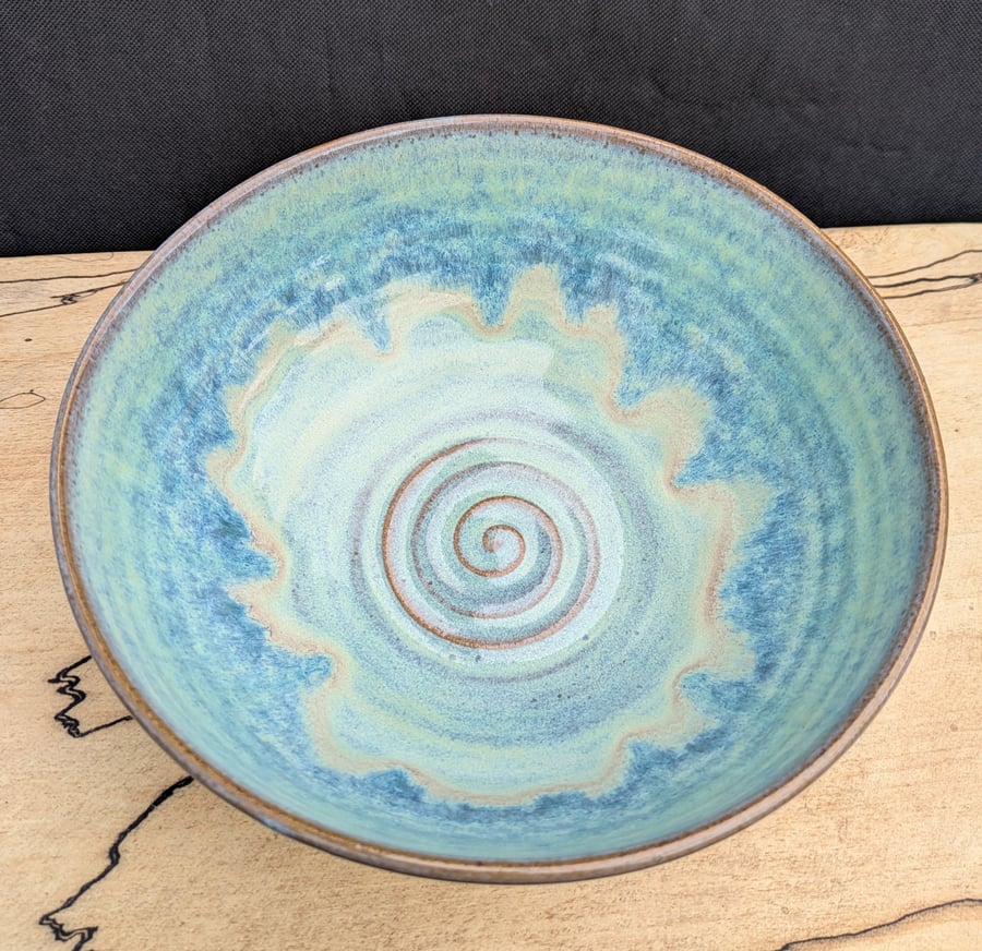 Turquoise green medium toasted bowl