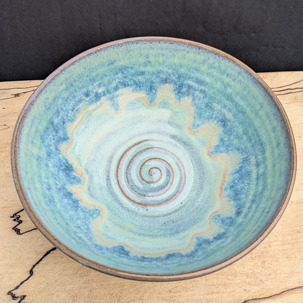 Turquoise green medium toasted bowl