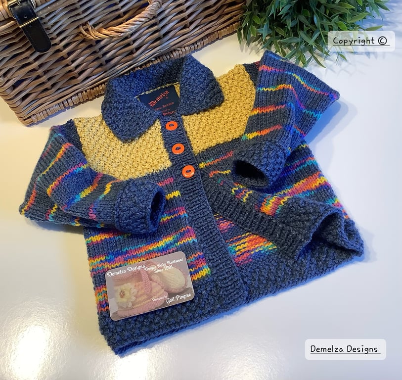 Long Length Hand Knitted Cosy Cardigan 12 - 18 months size 