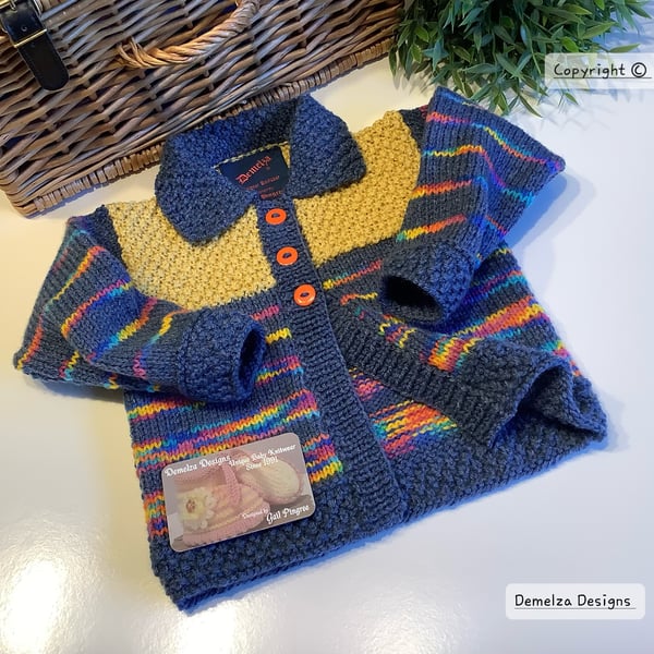 Long Length Hand Knitted Cosy Cardigan 12 - 18 months size 