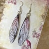 Cicada Style Sterling Silver Fairy Wing Earrings