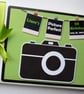 Green Camera birthday guest book, Picture Perfect Birthday, selfie party - Image 1