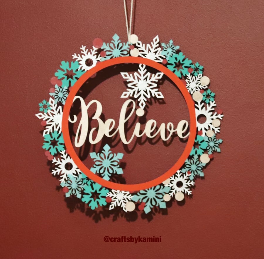 Believe wreath (P&P included)
