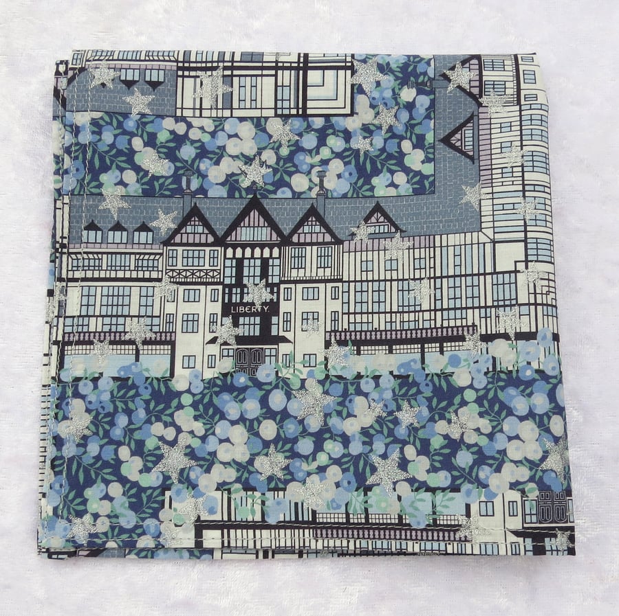 Gents handkerchief, organic Liberty Tana Lawn, pocket square, London, Christmas