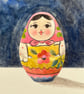 Christmas egg doll small original gouache painting  - Image 1