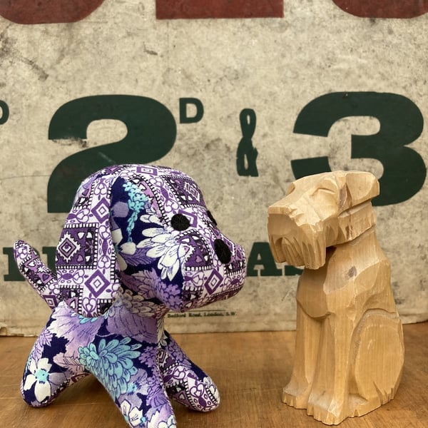 Bobbo Doggo the Vintage Fabric Pup (purple)