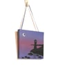 Lighthouse at Dusk Original Acrylic Art - small seascape painting on canvas - Image 3