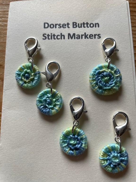 Set of 5 Dorset Button Stitch Markers
