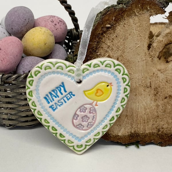 Small ceramic heart Easter