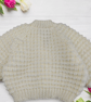 Hand Knitted Cream Baby Cardigan 0-3 Months with Blue Heart Buttons  - Image 8