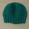 Beanie Hat in Spruce Green, Hand Knit Hat, Adult