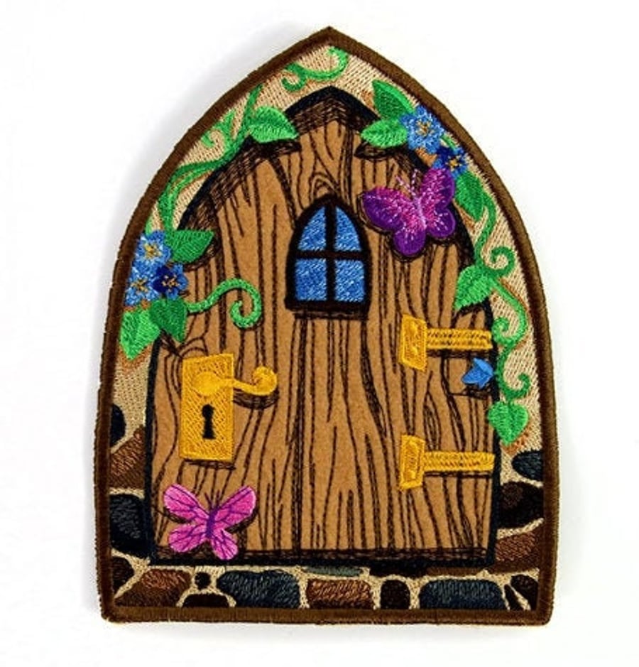 Enchanted Fairy Door embroidered patch for jackets, jeans, bags & more