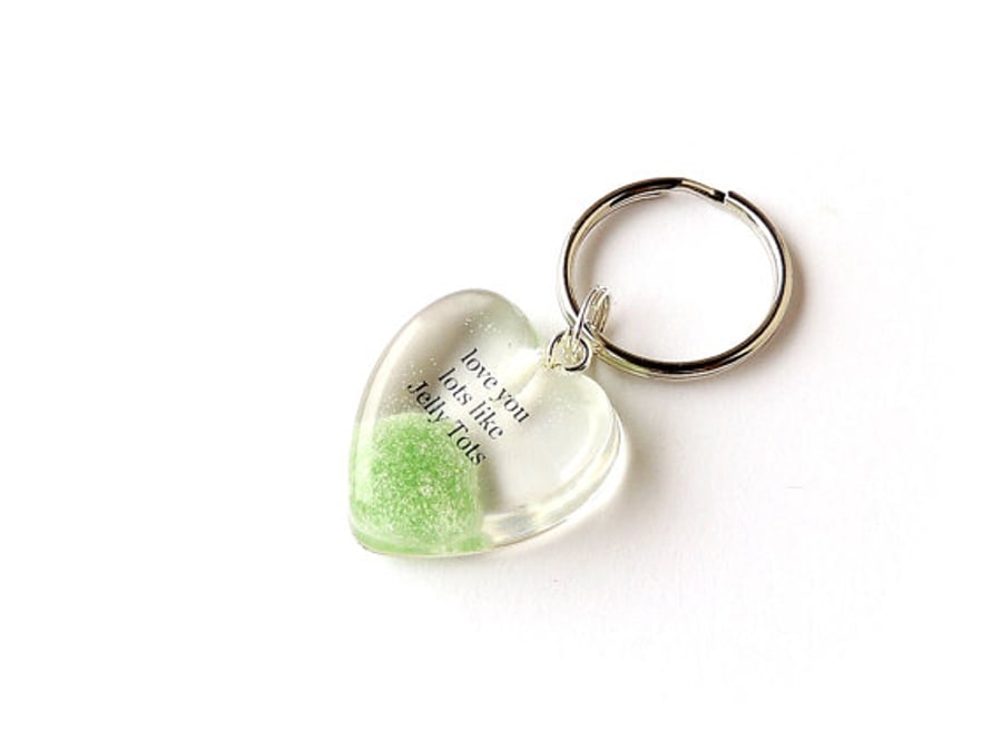 Green Love You Lots Like Jelly Tots Keyring SALE (513)