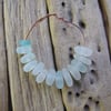 13 Natural sea glass beads, middle drilled, chunkies , supplies (57)