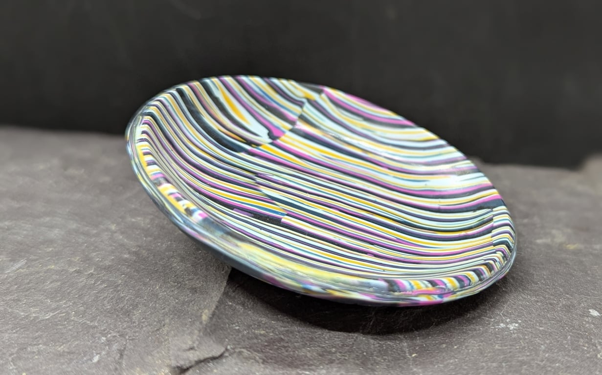 Striped trinket dish