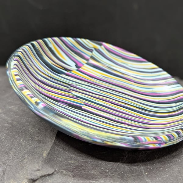 Striped trinket dish