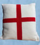 Handmade Crochet Cushion Cover with Pad - England Flag St George's Cross 16x16" - Image 3