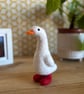 Needle felted Puddle Duck with Red Boots Ornament - Image 1