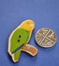 Wooden Parrot Shaped Buttons 40x26mm Bird Yellow Headed Amazon (BD16) - Image 1