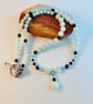 Amazonite Hearts Necklace With Black Swarovski Crystals - Handmade In Devon - Image 8