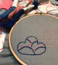 Three Clouds Hand Embroidery Wall Decoration Hoop Art - Image 5
