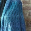 MoBair Baby Alpaca Hand dyed Stole  Indigo tones 72x26
