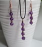 Handmade Natural Amethyst & Copper Dangle Drop Earrings Gift Crystal Jewellery - Image 10