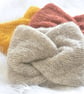 Knitted Headband Soft Alpaca Silk Women's Twisted Turban Earwarmer 