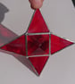 Stained glass four point star hanging copperfoil suncatcher - Image 3