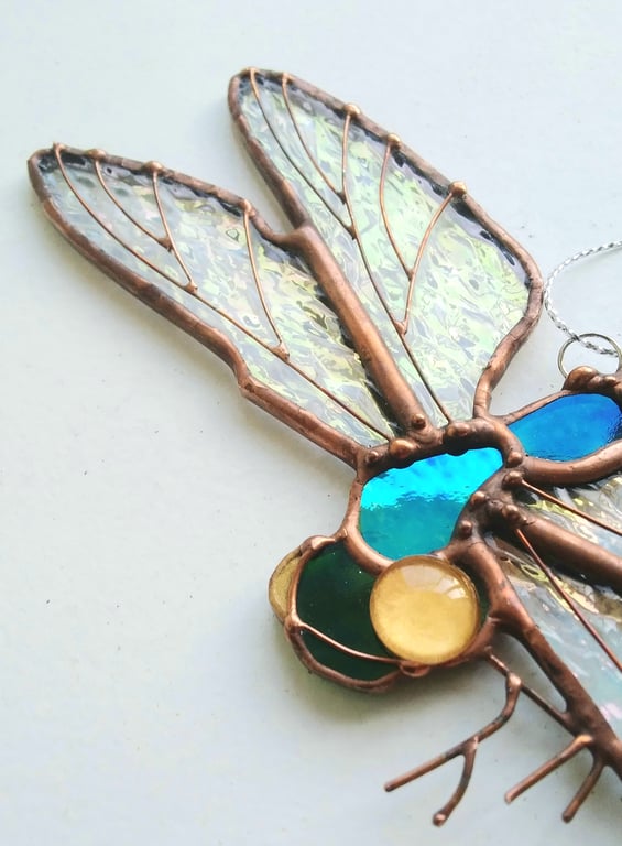 Stained Glass Dragonfly - handmade in Hampshire