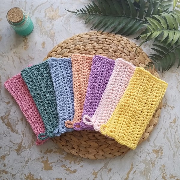  Set of 7 Eco Friendly Organic Cotton Wash Cloths Dish Cloths