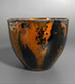 Black and Gold Enamel Bowl - Plant Pot