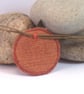Round fabric necklace with silver thread machine embroidery - Image 3